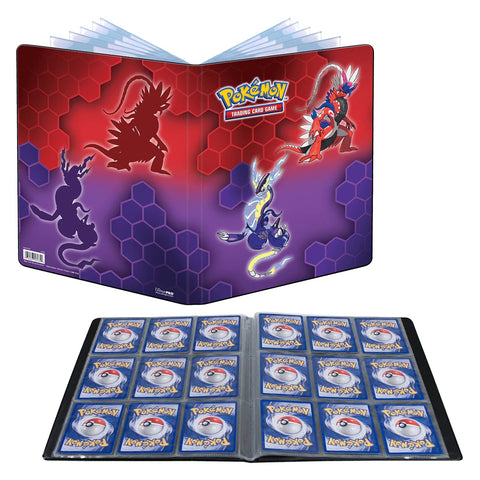 Pokémon kortelių albumas 9 kišenių Koraidon ir Miraidon kolekcininkams