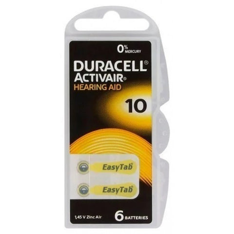 Duracell Activair 10 klausos aparatų baterijos, 60 vnt. (cinko-oro)