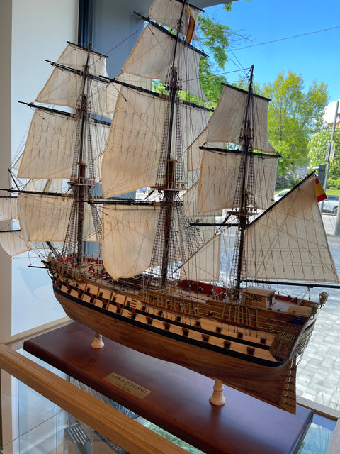 SURINKTAS: Rankų darbo laivo modelis „San Ildefonso“ (daugiau nei 2 metus trukęs projektas!)