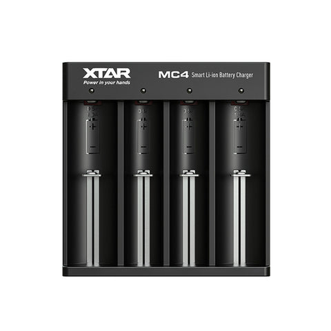 XTAR MC4 išmanus 4 lizdų Li-ion baterijų įkroviklis USB