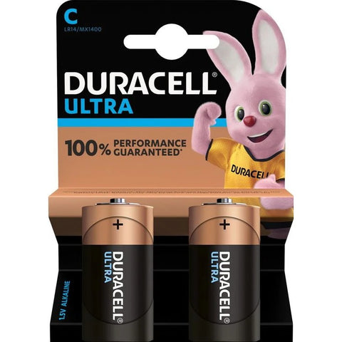 Duracell Ultra C LR14 šarminės baterijos, ilgo veikimo, 3 vnt
