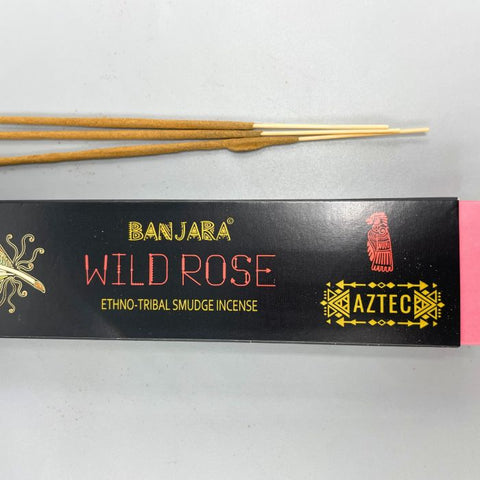Banjara Tribal smilkalų lazdelės Wild Rose – laukinių rožių aromatas, 10 vnt.