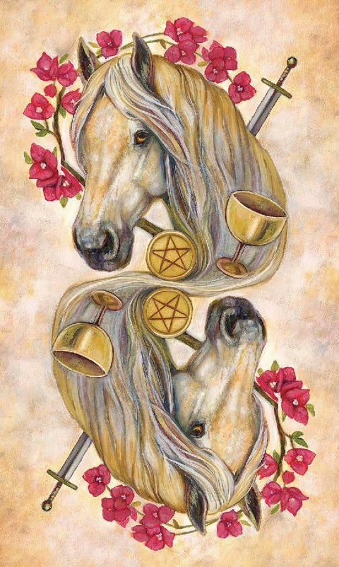 Unbridled Spirit Taro kortos žirgų mylėtojams: 78 kortos, vadovas – Llewellyn