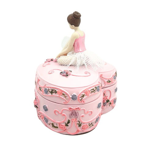 Muzikinė dėžutė „Gulbių ežeras“: širdelės forma, balerina, papuošalams