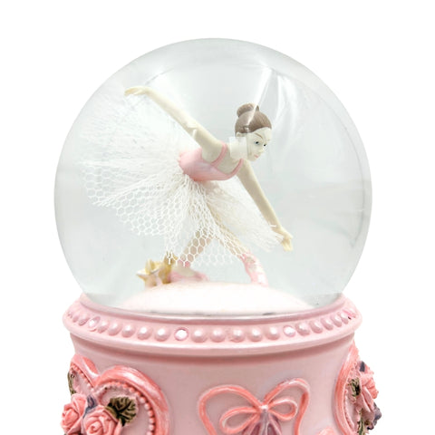 Muzikinė dėžutė su šokančia balerina stiklo gaublyje, 15 cm, Gulbių ežeras