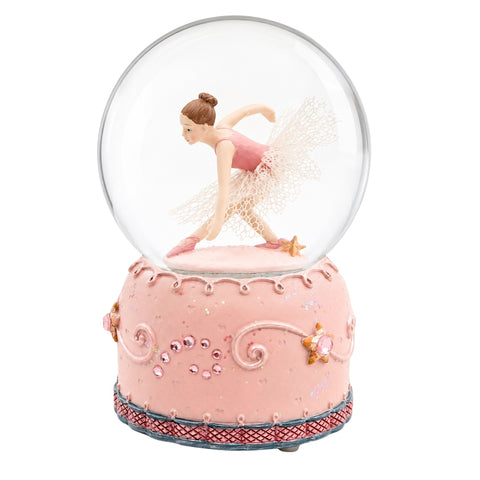 Užsukama muzikinė dėžutė su balerina stiklo rutulyje 12 cm