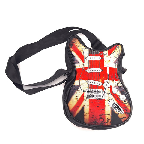 Išskirtinė gitara formos petinė rankinė su britiška vėliava – muzikos gerbėjams