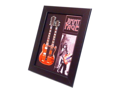 Jimmy Page dvigubo grifo mini gitara rėmelyje – Led Zeppelin gerbėjams