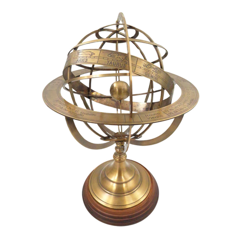 Didelė žalvarinė astrolabija (armiliarinė sfera) – puiki dovana astronomams