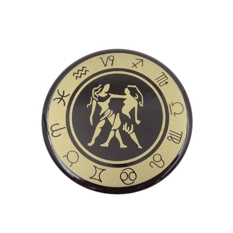 Dvynių zodiako šaldytuvo magnetas – emaliuotas, aukso spalvos, dovana