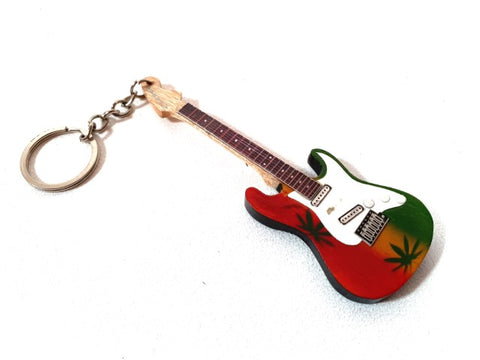 Bob Marley gitaros raktų pakabukas iš raudonmedžio – reggae gerbėjams