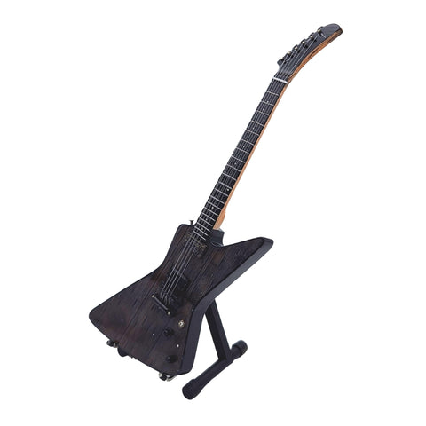 Mini gitara „Metallica“ – James Hetfield stiliaus, mahagonas, 1:4, dekoras, kolekcinė