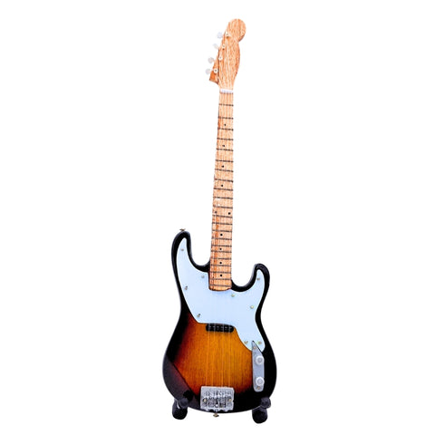 Stingo stiliaus mini mahono gitara, 24,5 cm, su stovu – puiki dovana