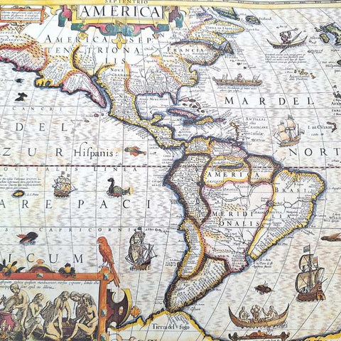 Amerikos žemėlapis 1628 – J. Hondijaus istorinė reprodukcija, 37,5×50 cm