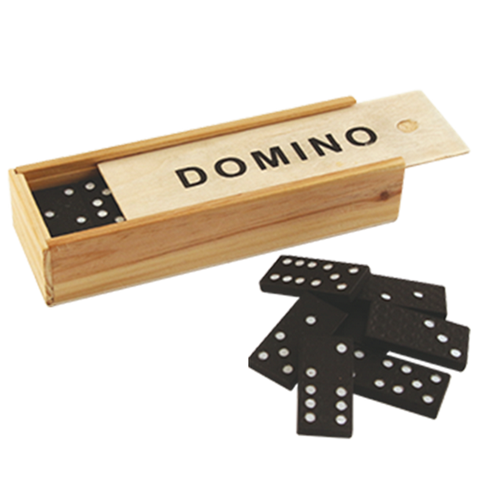 Klasikiniai domino medinėje dėžutėje – stalo žaidimas, 28 vnt