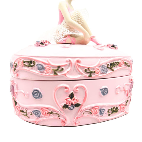 Muzikinė dėžutė „Gulbių ežeras“: širdelės forma, balerina, papuošalams