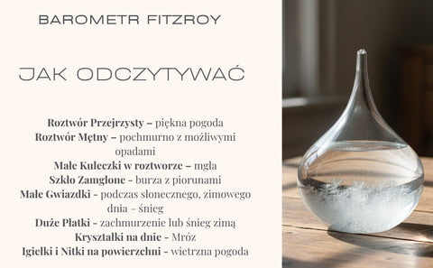 FitzRoy audros stiklas – lašo formos barometras, orų prognozei ir dekorui