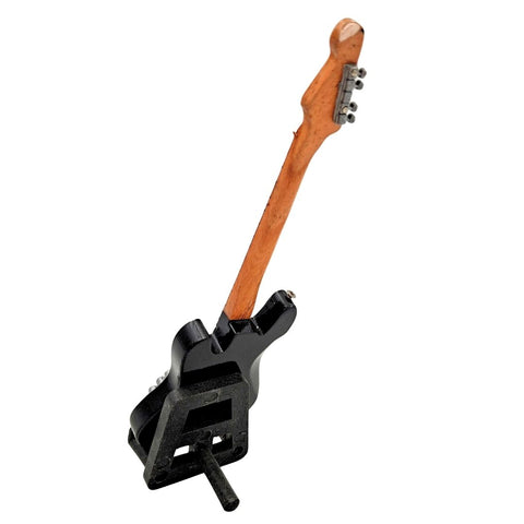 Mini dekoratyvinė gitara 15 cm su stovu, Sunburst spalvos, 1:6 mastelis