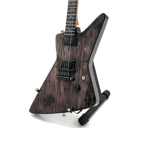 Mini gitara „Metallica“ – James Hetfield stiliaus, mahagonas, 1:4, dekoras, kolekcinė