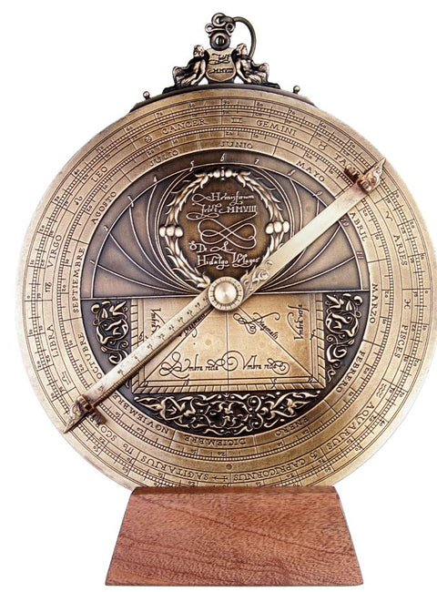 Prabangi 20 cm astrolabija – rankų darbo, veikianti dovana astronomui/jūreiviui