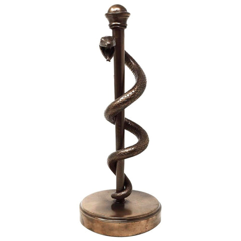 Asklepijaus lazda – elegantiška medicinos statulėlė 30 cm, dovana gydytojui