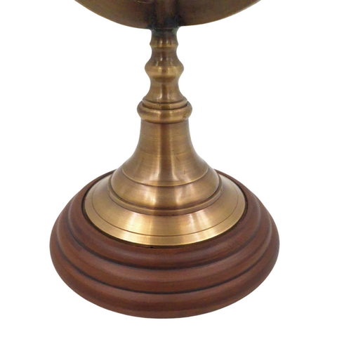 Žalvarinė astrolabija – armiliarinė sfera 28 cm, medinis pagrindas