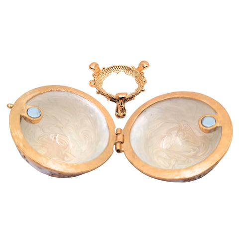 Faberžė stiliaus papuošalų dėžutė – metalinė, su kristalais, emaliuota, dovana