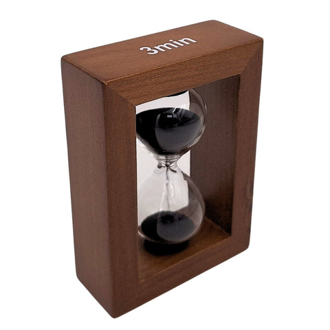 3 minučių smėlio laikrodis mediniame rėme – arbatai, žaidimams, biurui