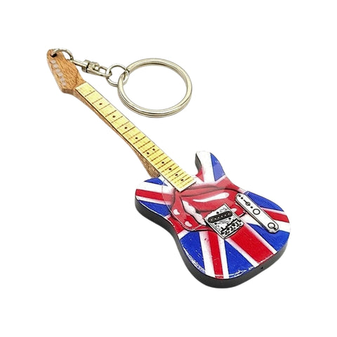 The Rolling Stones gitaros formos raktų pakabukas iš mahagonio gerbėjams