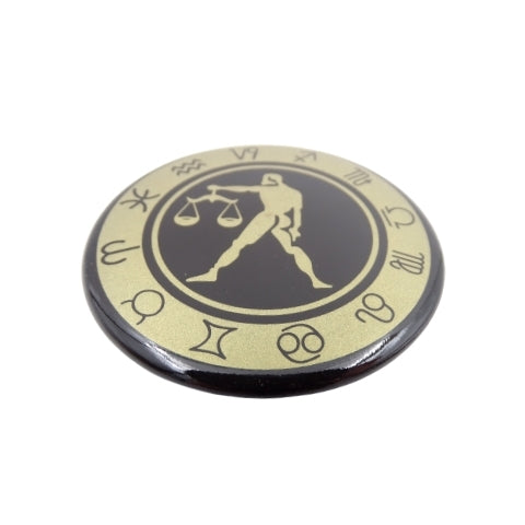 Elegantiškas Svarstyklių zodiako šaldytuvo magnetas – emaliuotas, 6 cm, dovana