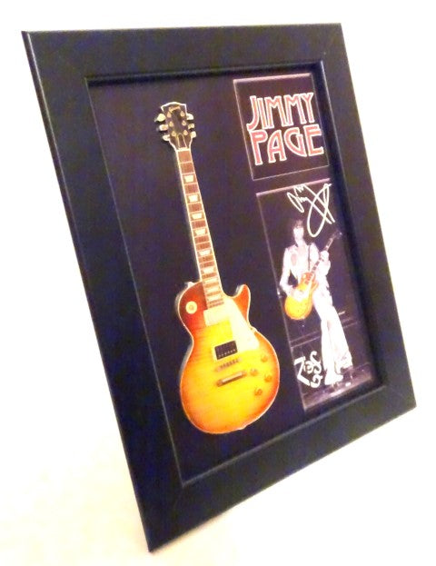 Jimmy Page mini gitara rėmelyje – kolekcinė dovana Led Zeppelin fanams