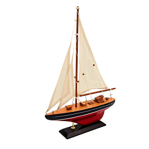 Medinis burlaivio modelis 30x42 cm – elegantiška jūrinė dekoracija