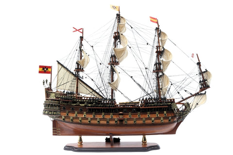 Didelis burlaivio San Felipe modelis 80 cm, rankų darbo
