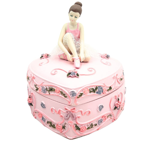 Muzikinė dėžutė „Gulbių ežeras“: širdelės forma, balerina, papuošalams