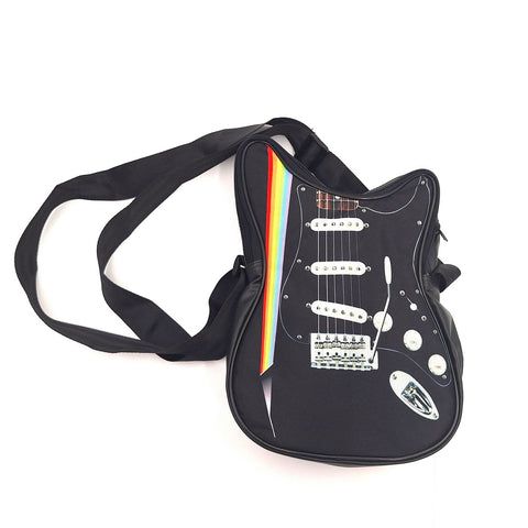 Vandeniui atspari gitaros formos vaivorykštinė rankinė per petį