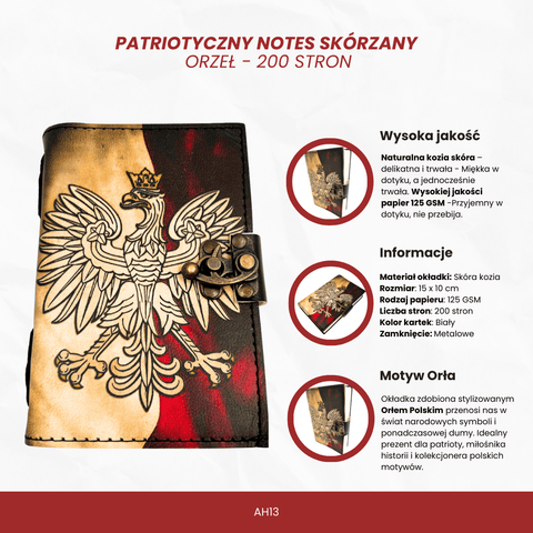 Odinis užrašų sąsiuvinis „Lenkijos erelis“ patriotams, 200 psl.