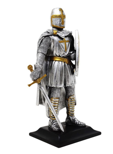 Kolekcinė Teutonų kryžiuočio statulėlė, didelė polirezino, 23 cm