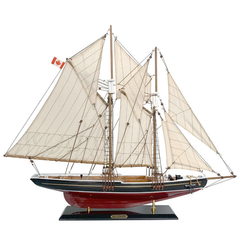 Bluenose medinis burlaivio modelis 80 cm – jūrinio stiliaus dekoras