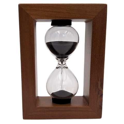 3 minučių smėlio laikrodis mediniame rėme – arbatai, žaidimams, biurui