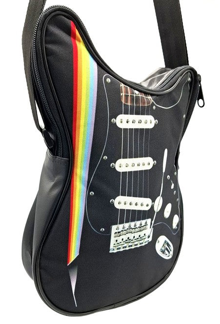 Vandeniui atspari gitaros formos vaivorykštinė rankinė per petį