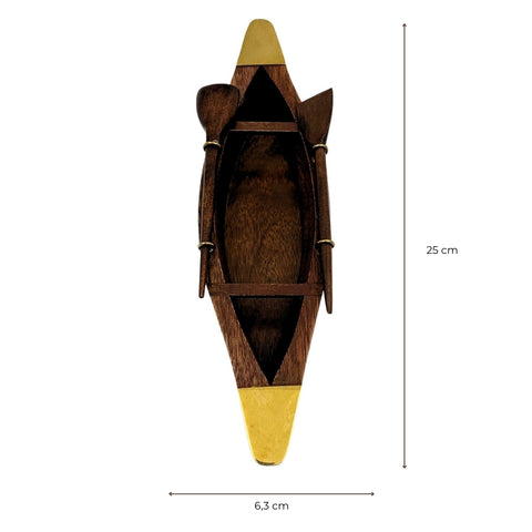 Minimalistinė medinė valties dekoracija, 25 cm, jūrinio stiliaus interjerui
