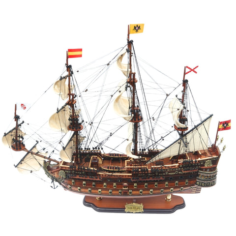 Didelis burlaivio San Felipe modelis 80 cm, rankų darbo