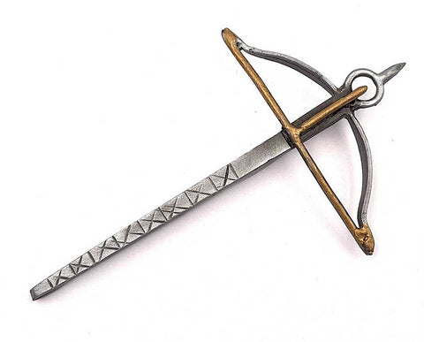 Metalinis mini arbaletas – dekoratyvinė replika, dovanos idėja