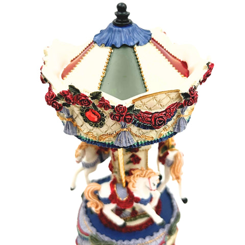 Muzikinė karuselė 18 cm su besisukančiais žirgeliais, Kalėdų melodija