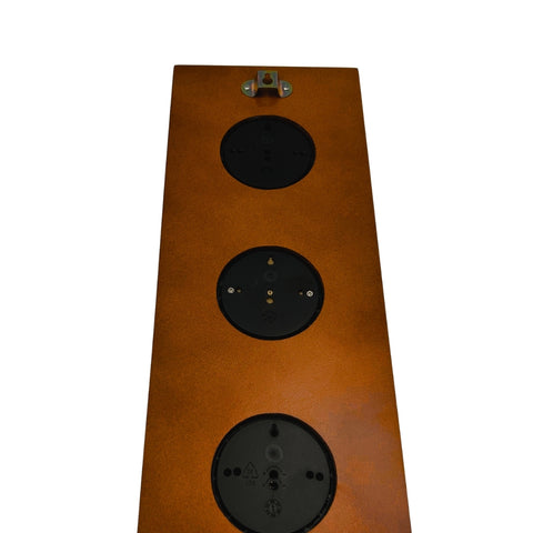 Retro sieninė orų stotelė 36 cm: barometras, termometras, higrometras medinė