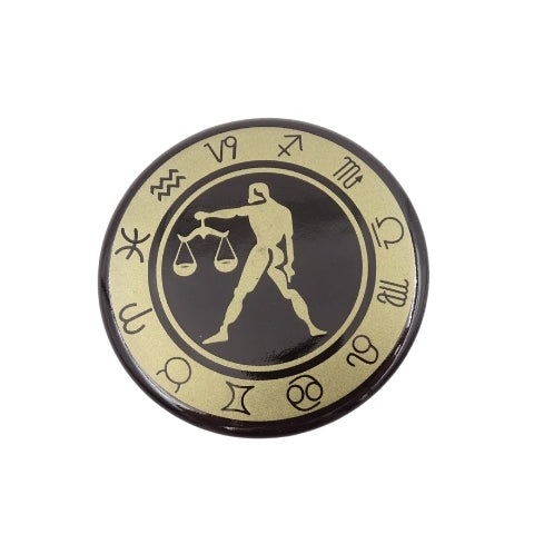 Elegantiškas Svarstyklių zodiako šaldytuvo magnetas – emaliuotas, 6 cm, dovana