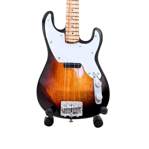 Stingo stiliaus mini mahono gitara, 24,5 cm, su stovu – puiki dovana