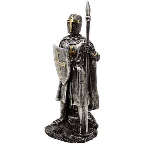 Viduramžių riterio figūrėlė su ietimi, 20 cm, polirezinas, rankomis tapyta