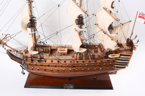 HMS Victory burlaivio modelis 97 cm – rankų darbo laivo dekoracija