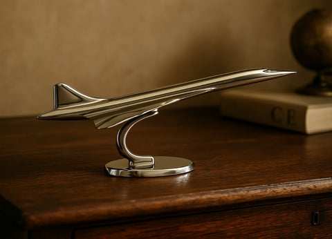 Concorde metalinis lėktuvo modelis su stovu – aviacijos entuziastams